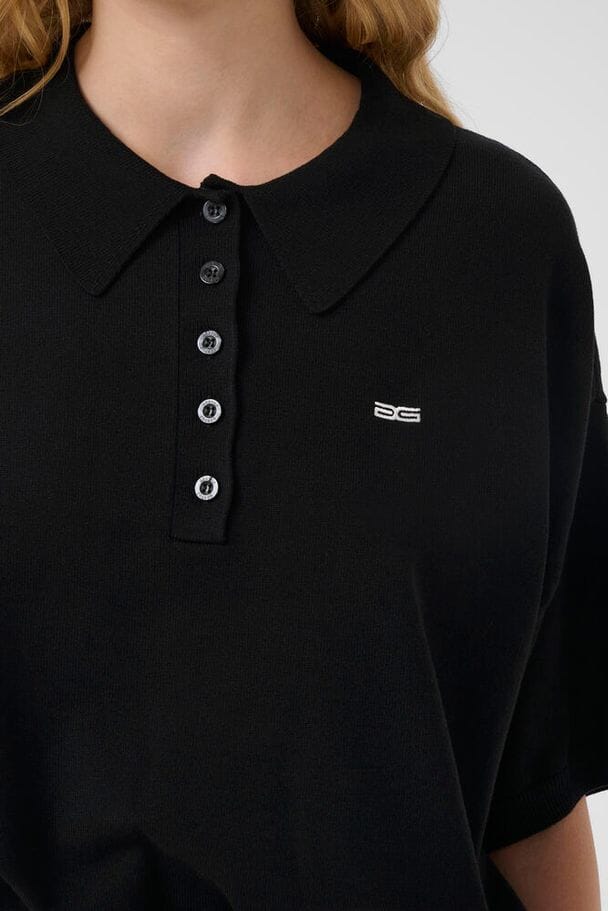 Gestuz - Gztalla Ss Polo Pullover 10910940 - 100017 - Black Strikbluser 