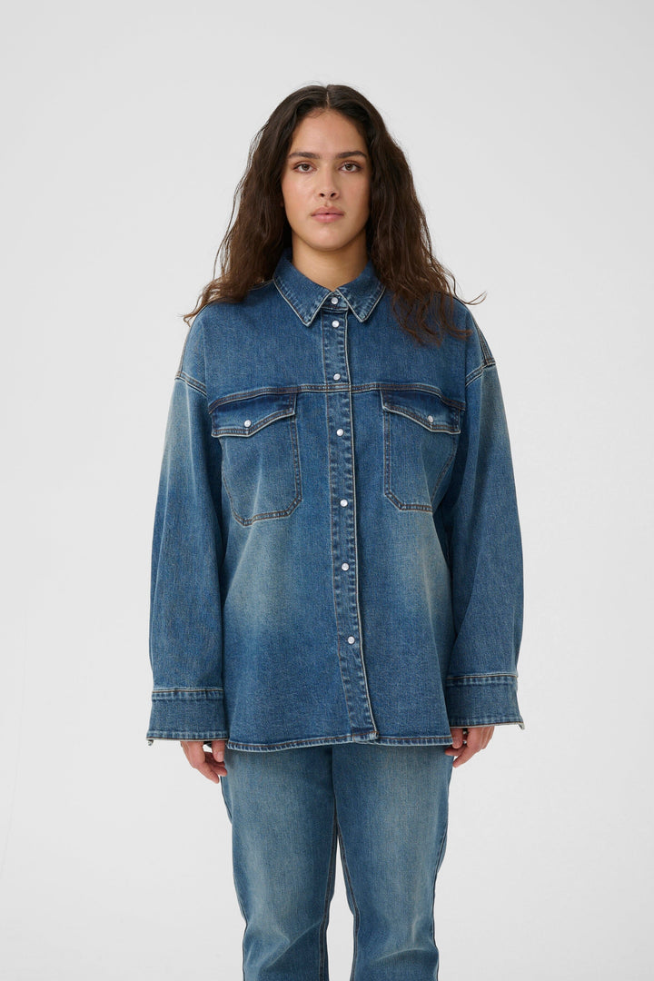 Gestuz - Gzviva Oz Shirt 10910575 - 108303 - Vintage Blue Denim Skjorter 