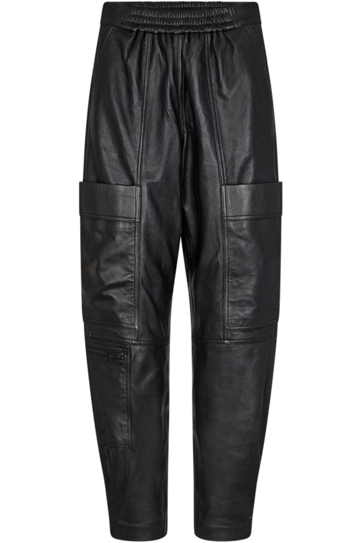 Gossia - CinnaGO Leather Pant - Black Bukser 