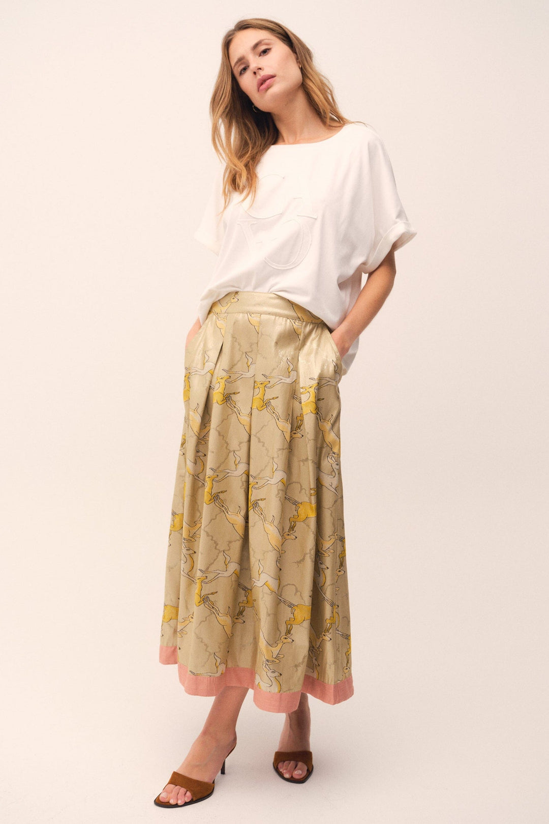 Gossia - Lovisago Jo Skirt G2892 - Soft Lemon Mix Nederdele 