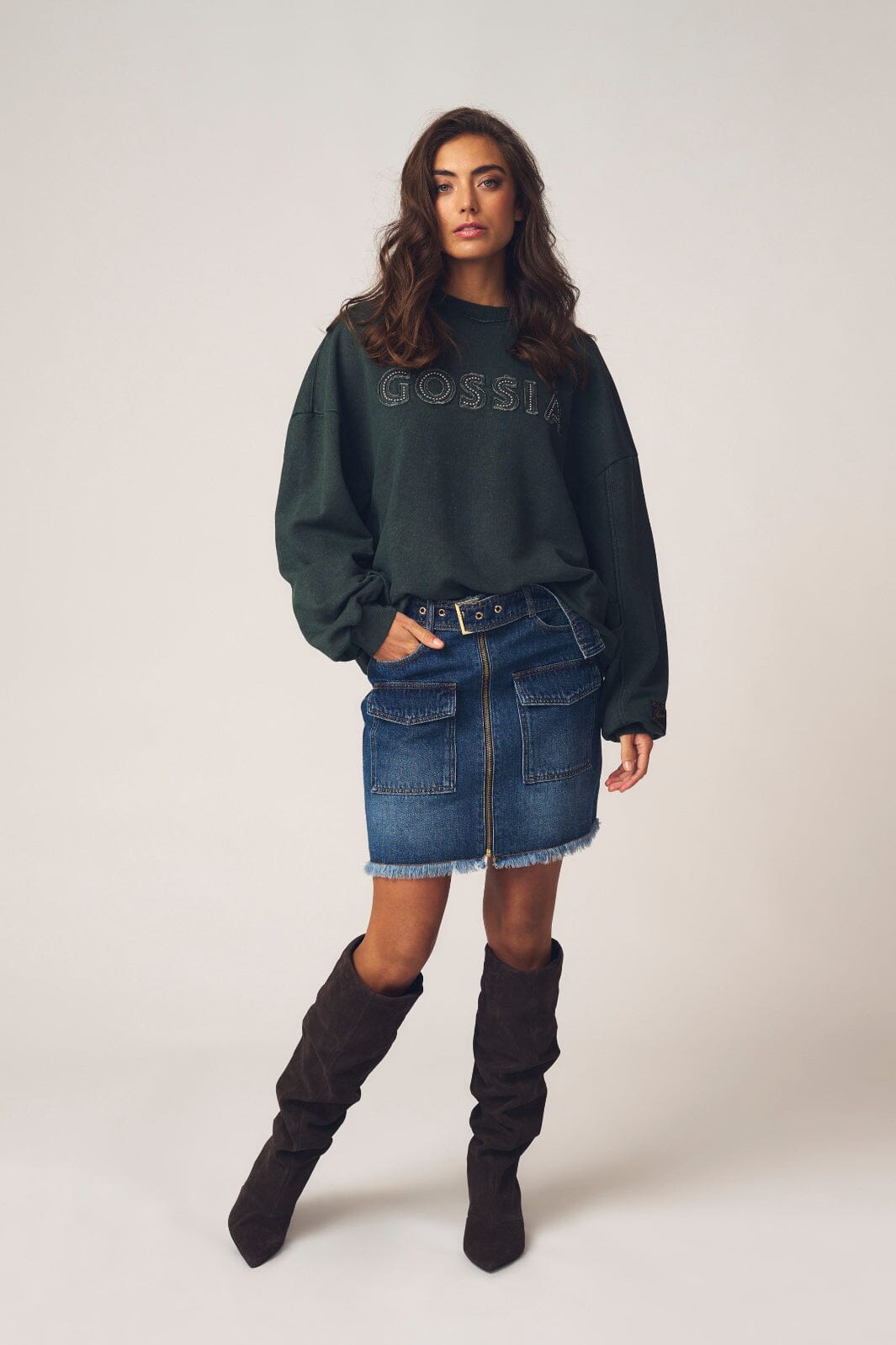 Gossia - Lyzettego Sweat G3073 - Black Washed Sweatshirts 