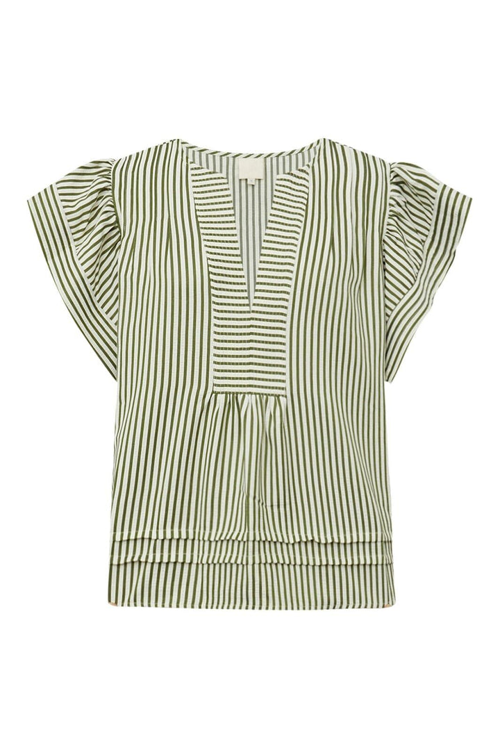 Gossia - Minkago Jo Blouse G1987 - Creme Army Stripes