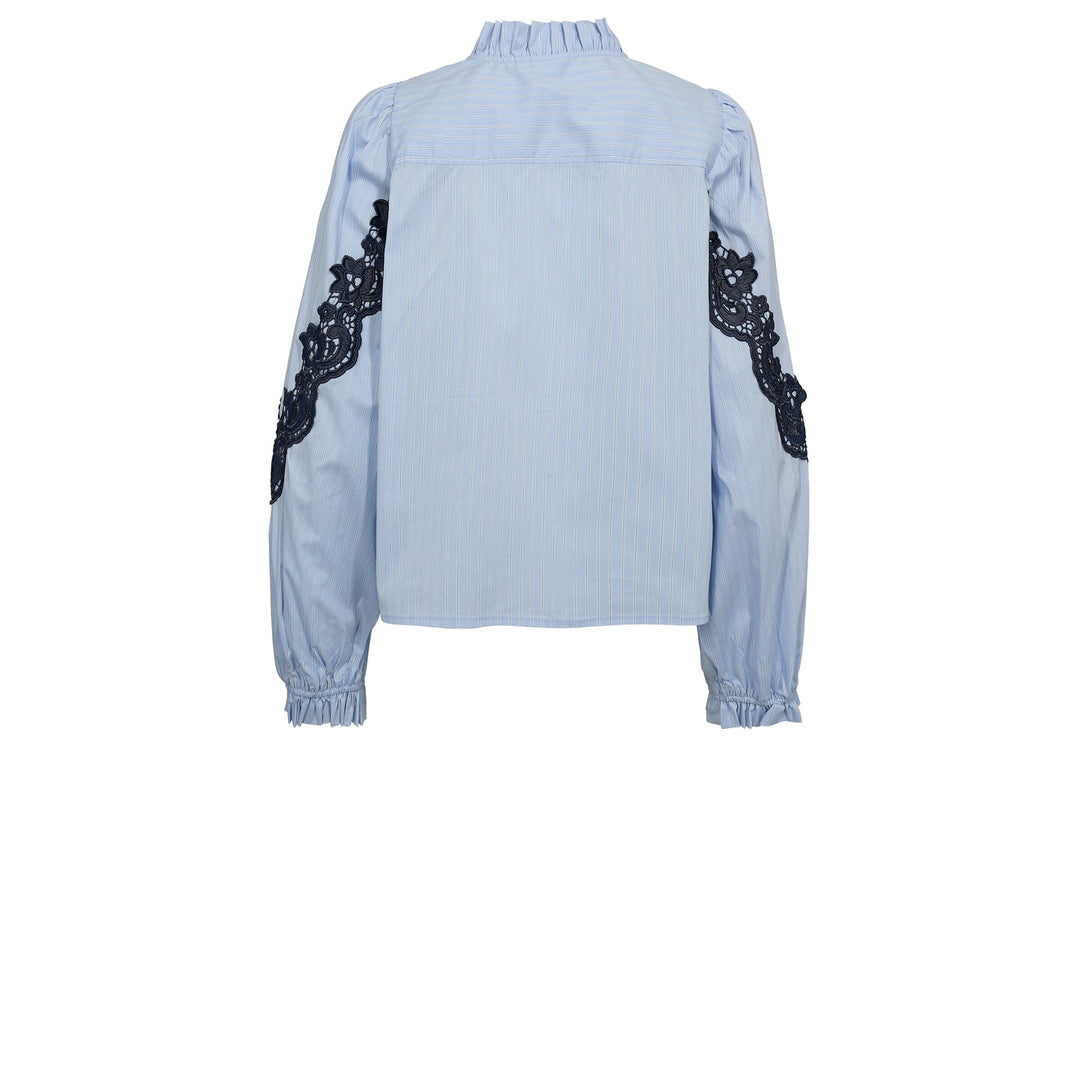 Gossia - Olinego Blouse G2730 - Blue Striped Bluser 