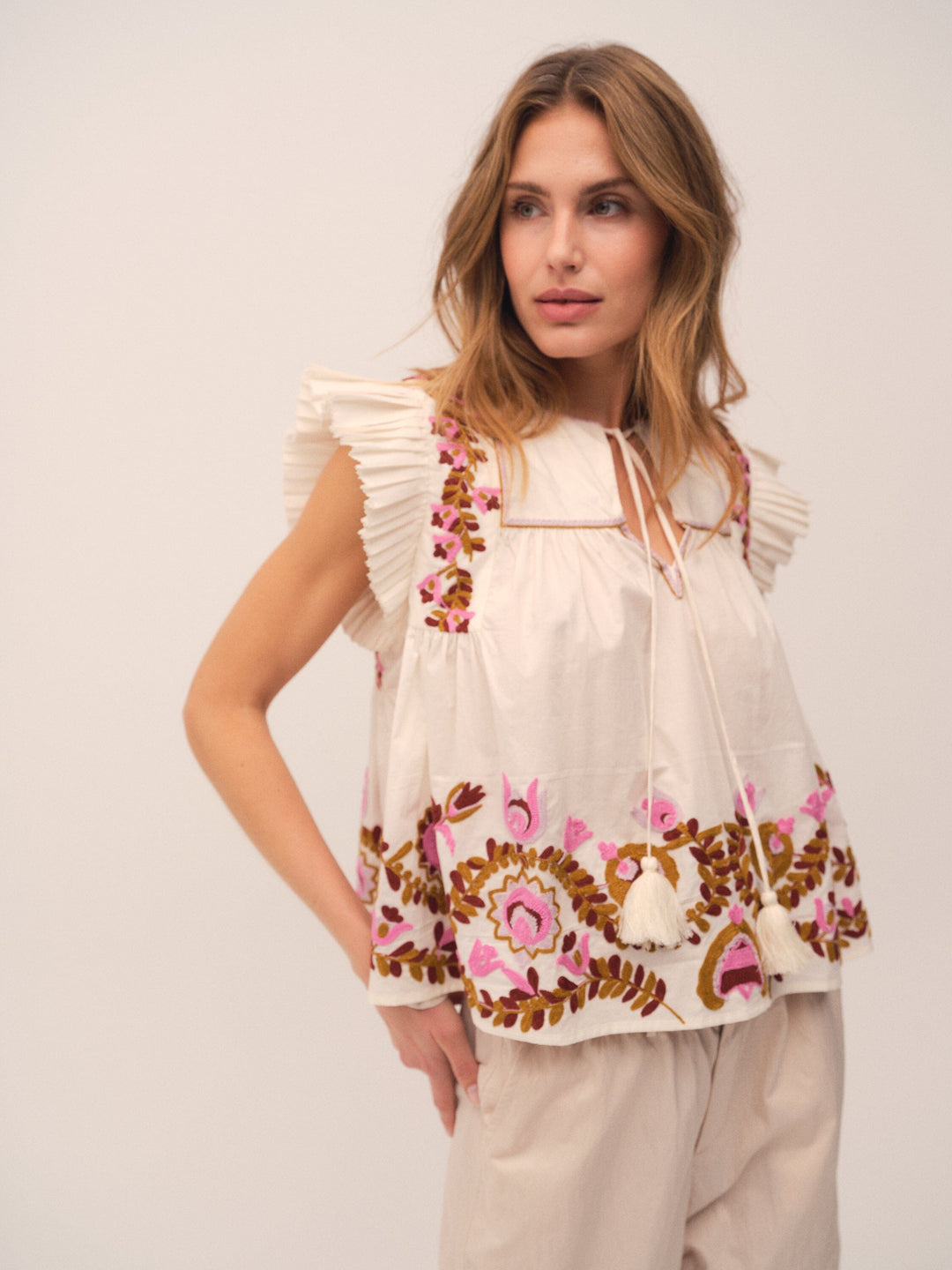 Gossia - Zarinago Blouse G2867 - Off-White Bluser 