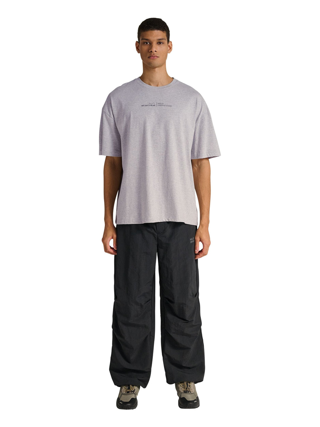 Halo - Graphic Boxy T-Shirt 230418 - 2010 - Light Grey Melange T-shirts 