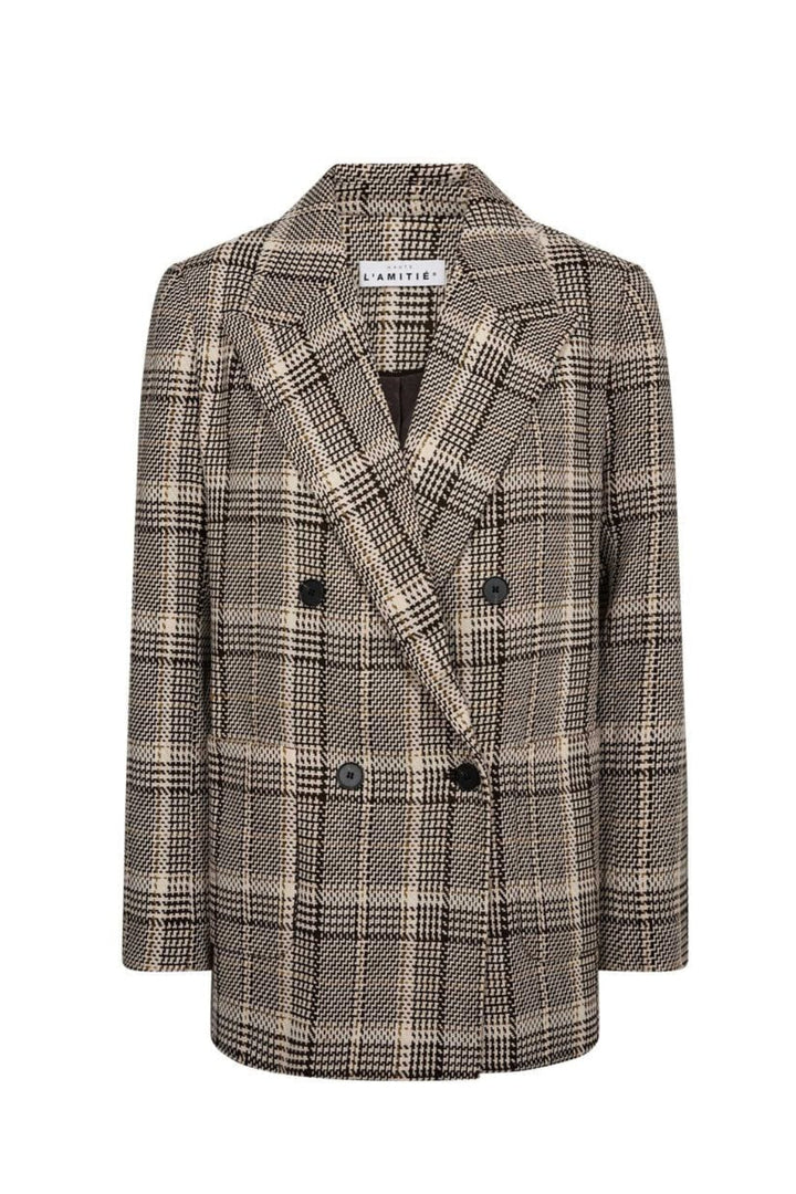 Haute L'Amitié - Blanket Check Blazer HL10270 - Mocca