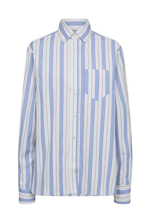 Haute L'Amitié - Button Down Stripe Shirt HL10257 - White Blue Stripe