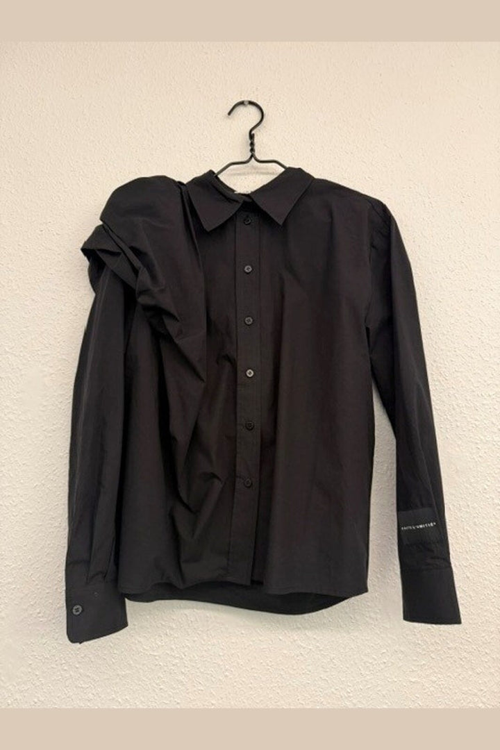 Haute L'Amitié - Cosmopolitan Drape Shirt HL10904 - Black