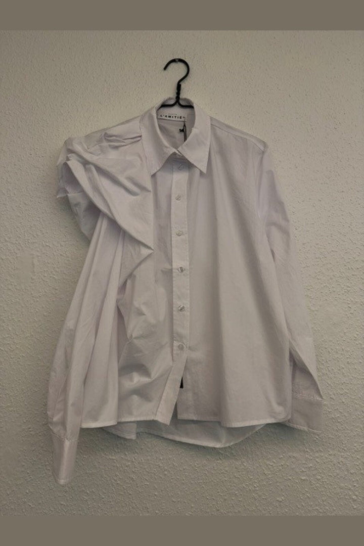 Haute L'Amitié - Cosmopolitan Drape Shirt HL10904 - White