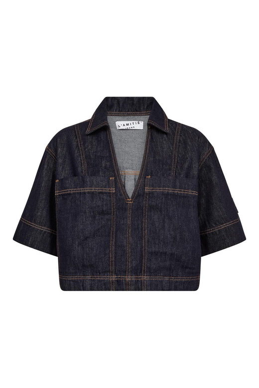 Haute L'Amitié - Drew Denim Top Unwashed HL10556 - Unwashed Denim