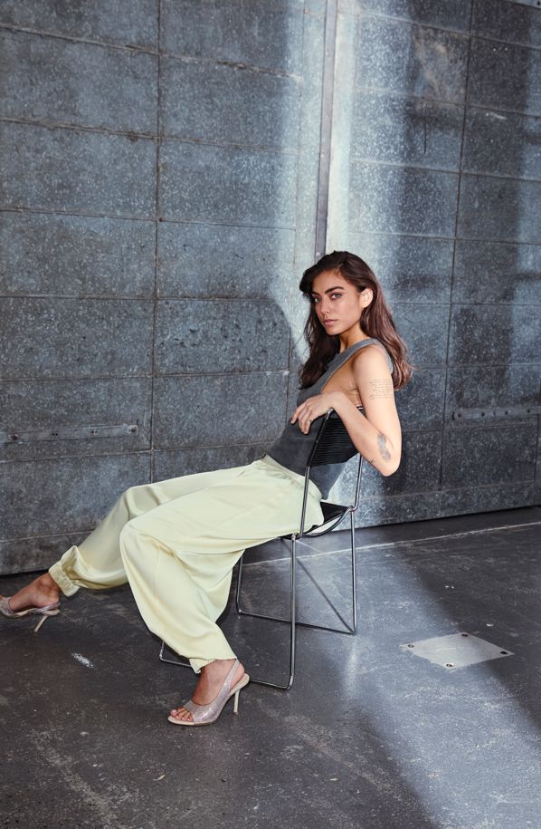 Haute L'Amitié - Evita Crop Harem Pant HL10591 - Pale Yellow Bukser 