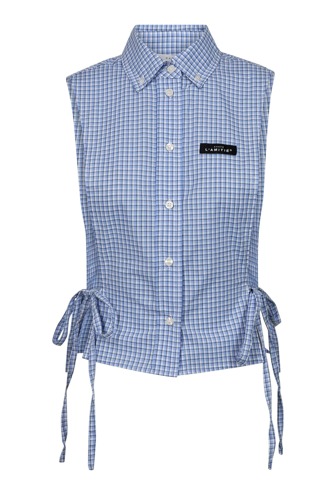 Haute L'Amitié - Front Lap Blue Check Shirt Hl11083 - Pale Blue Skjorter 