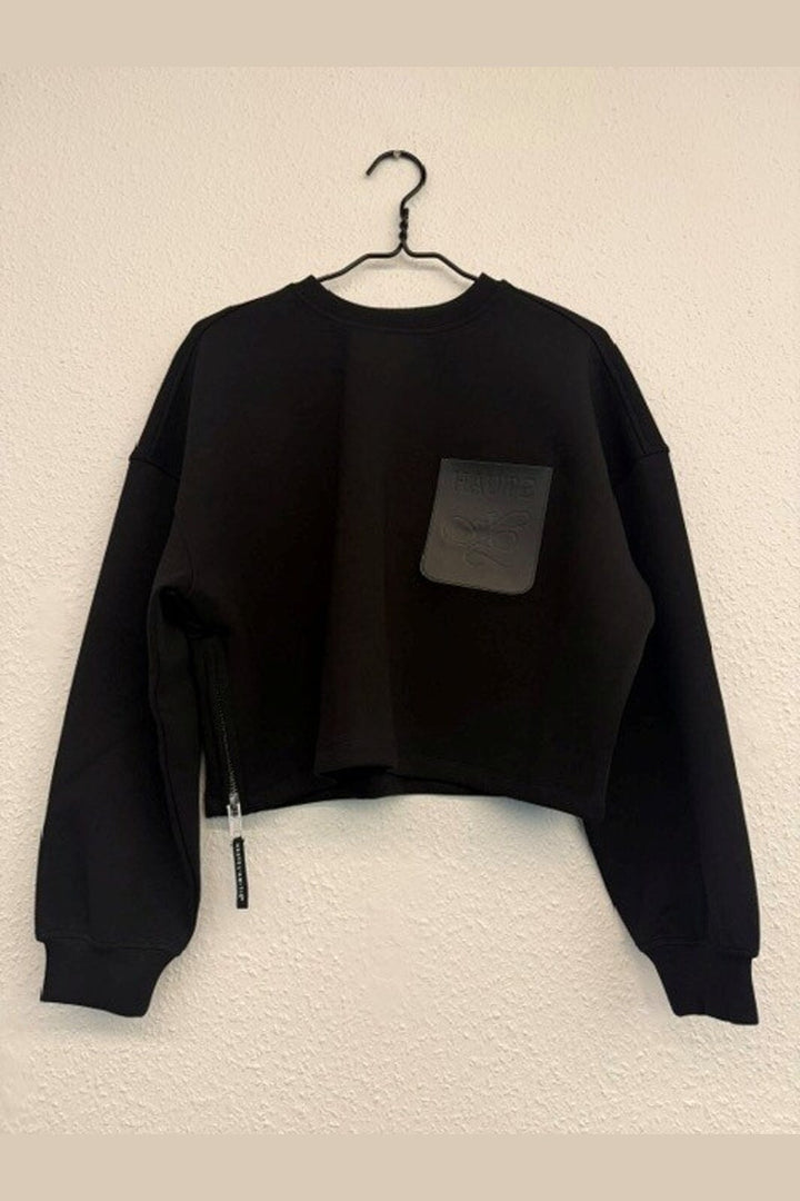 Haute L'Amitié - Maxi Crop Zip Pocket Sweat HL10909 - Black