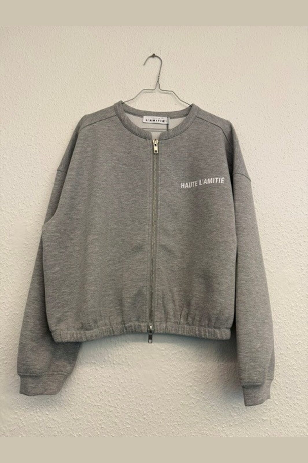Haute L'Amitié - Maxi Crop Zip Sweat HL10880 - Grey Melangé