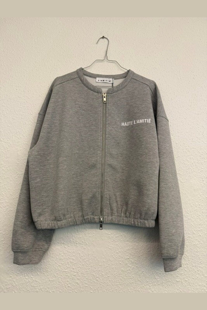 Haute L'Amitié - Maxi Crop Zip Sweat HL10880 - Grey Melangé
