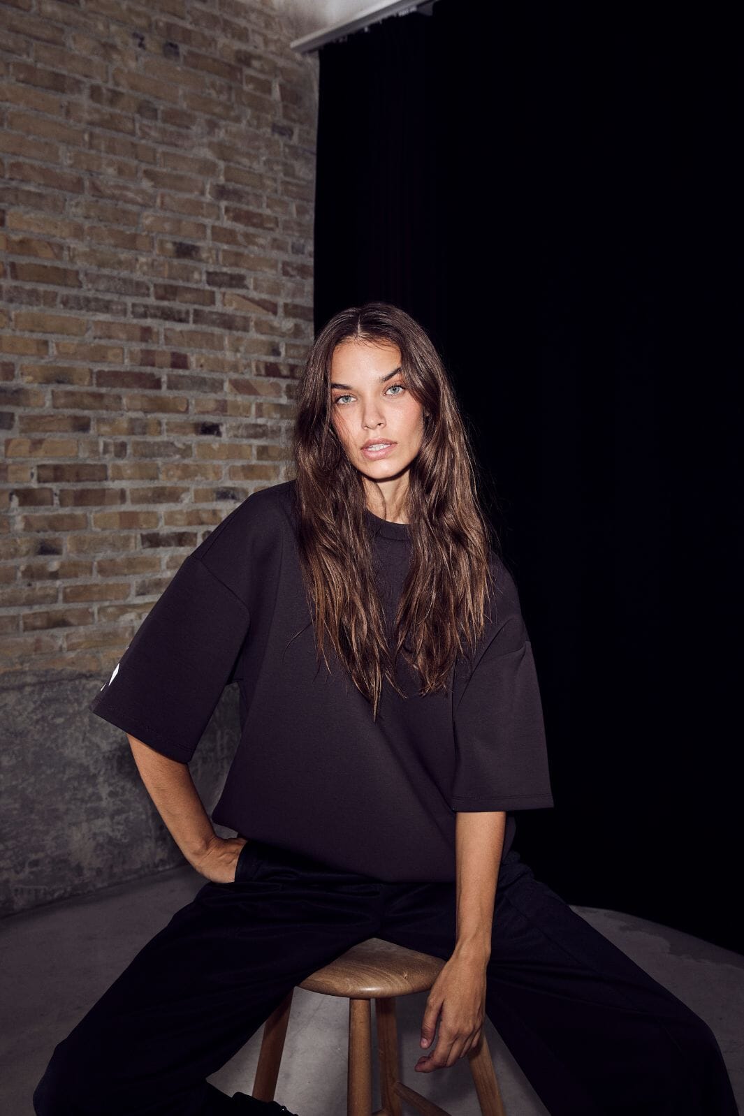 Haute L'Amitié - Maxi Split Ss Logo Sweat HL10461 - Antracit Sweatshirts 