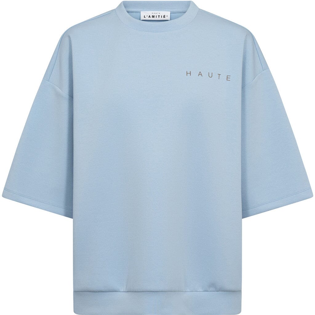 Haute L'Amitié - Maxi Split Ss Logo Sweat HL10461 - Pale Blue Sweatshirts 