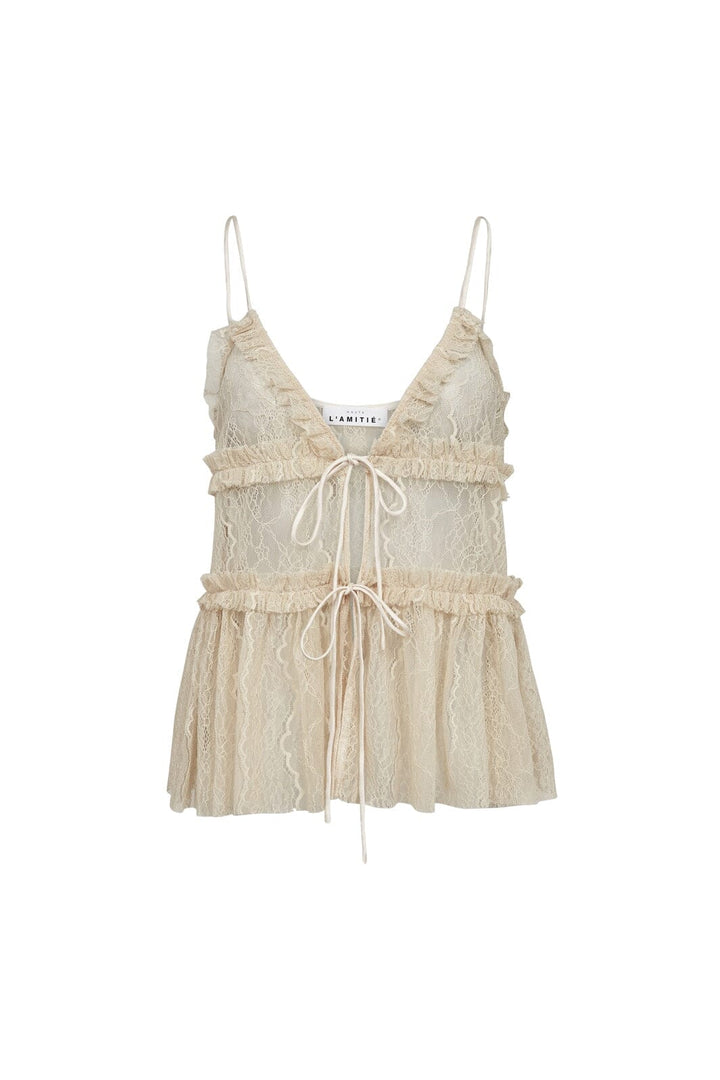 Haute L'Amitié - New Lace Tie Top HL10538 - Seashell