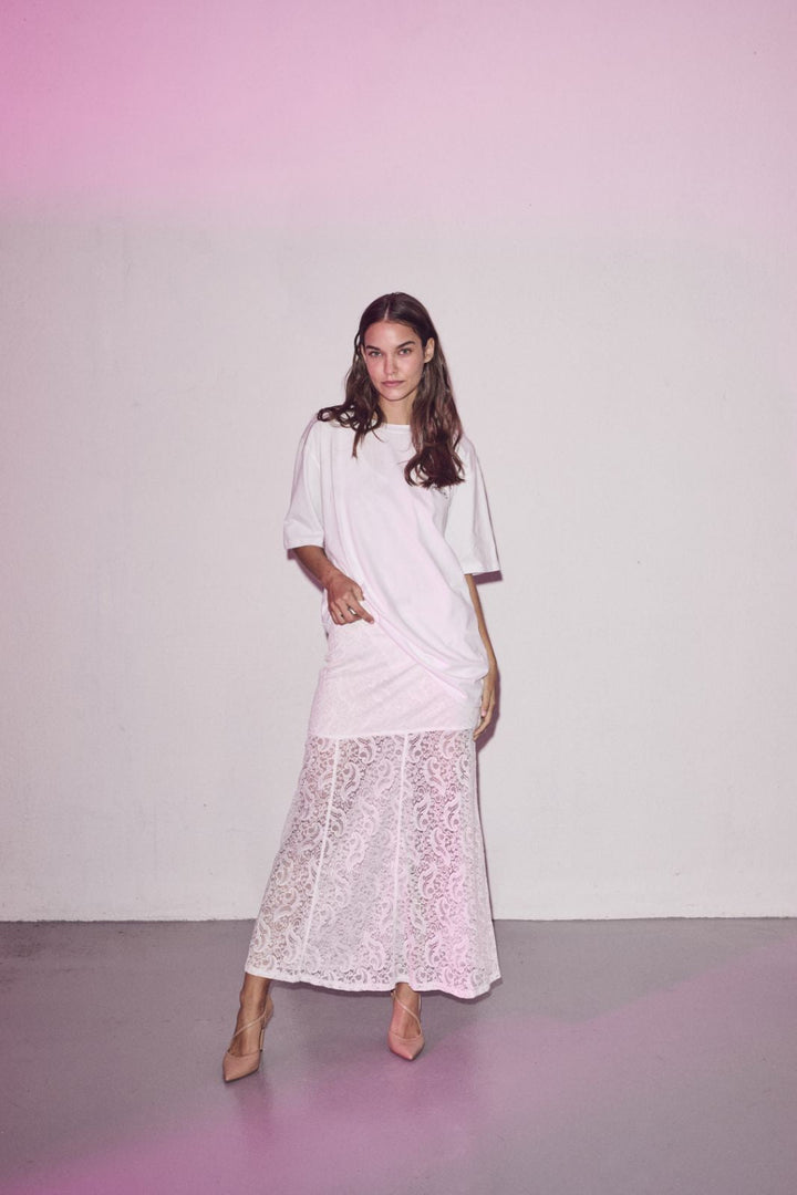 Haute L'Amitié - Palm Town Loose Tee HL10130 - White T-shirts 