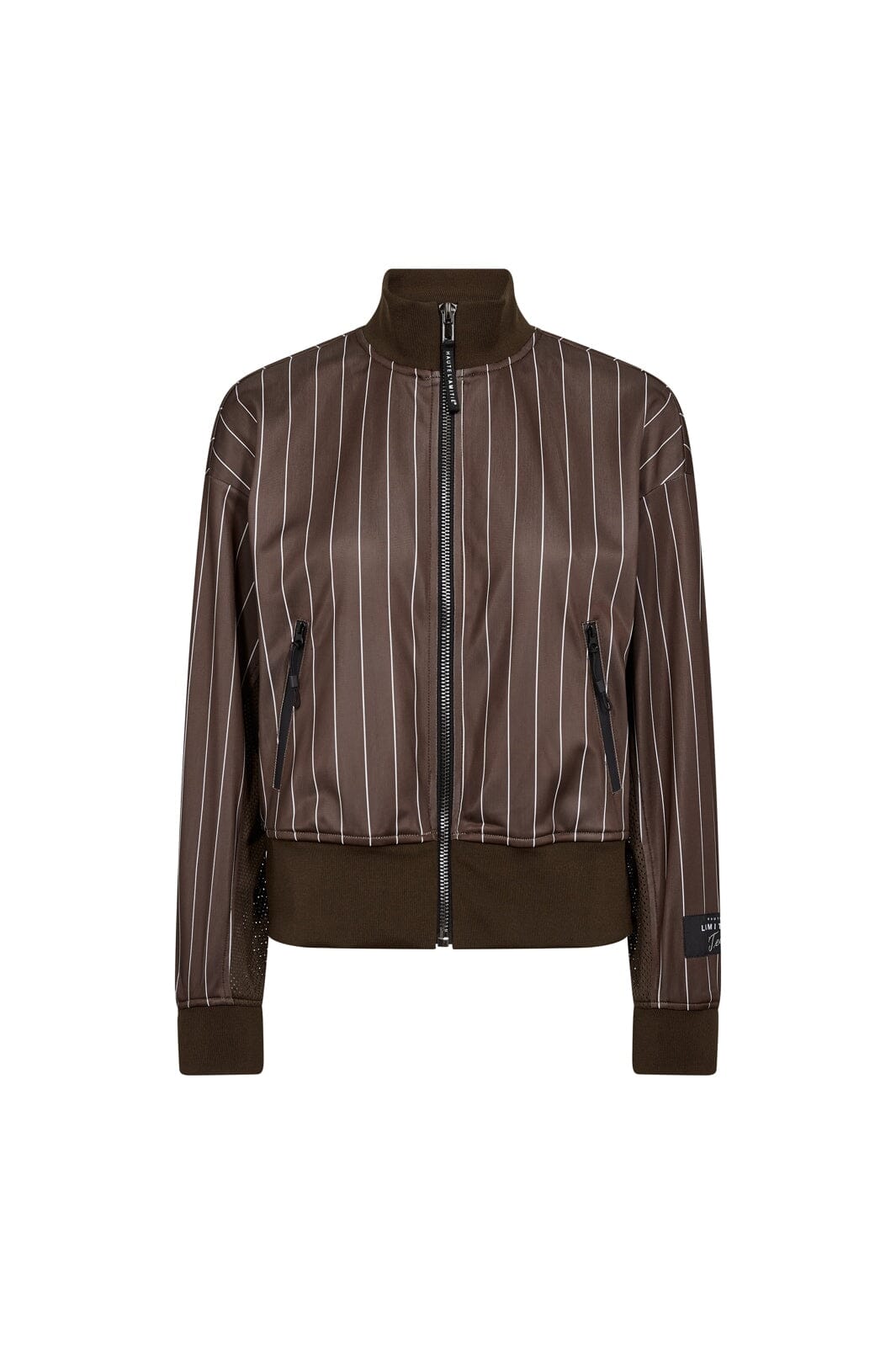 Haute L'Amitié - Pin Stripe Zip Sweat HL10542 - Mocca