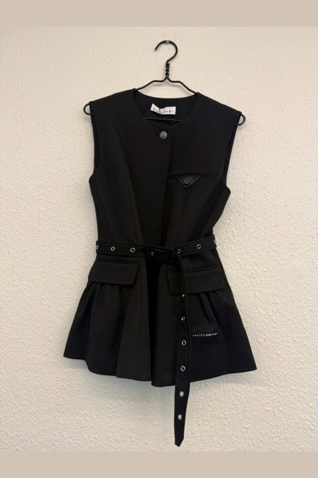 Haute L'Amitié - Premiere Peplum Belt Vest HL10910 - Black