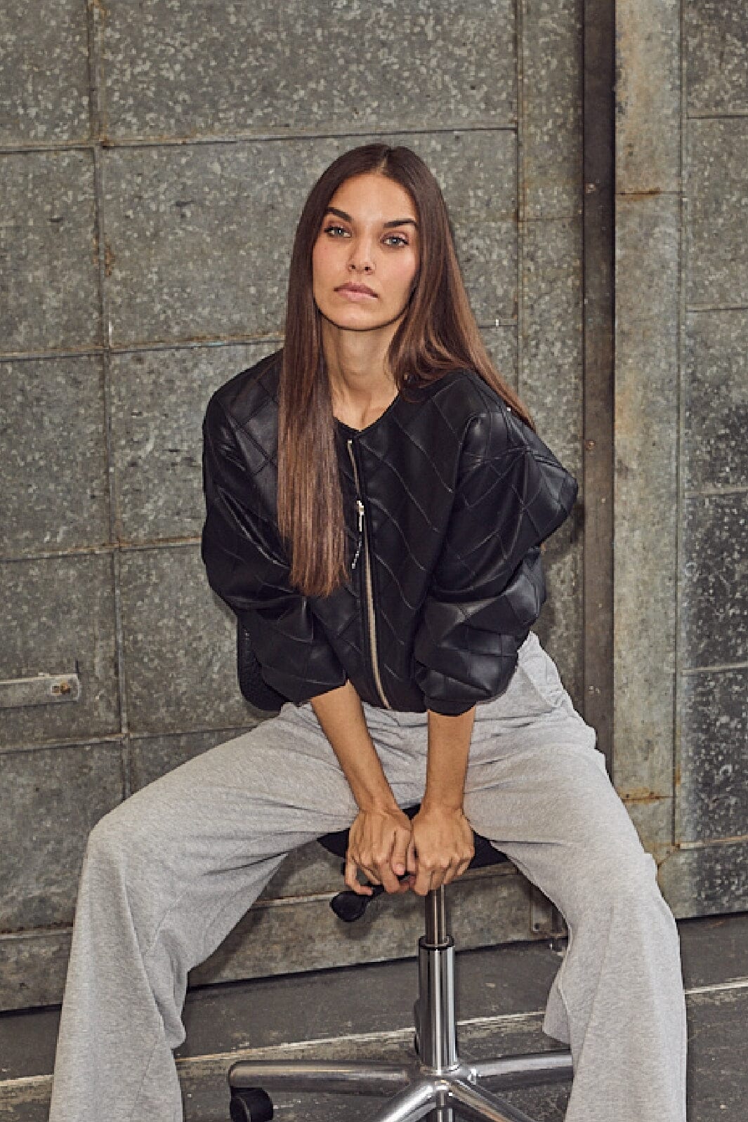 Haute L'Amitié - Quilt Pu Bomber HL10262 - Black Jakker 