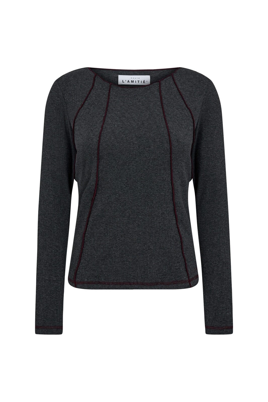 Haute L'Amitié - Reverse Seam Rib Blouse HL10012 - Antracit Melange