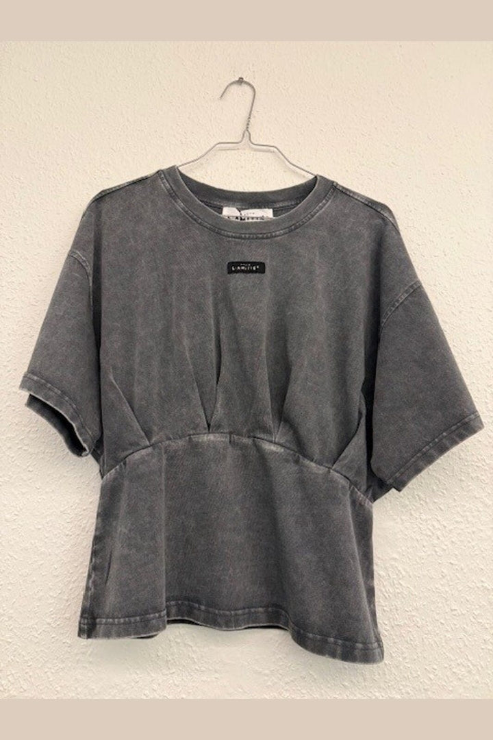 Haute L'Amitié - Romie Acid Pleat Tee HL10693 - Black Acid Wash