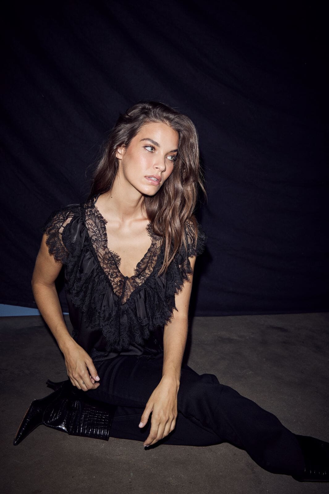Haute L'Amitié - Sancerre Lace Top Hl10912 - Black Toppe 