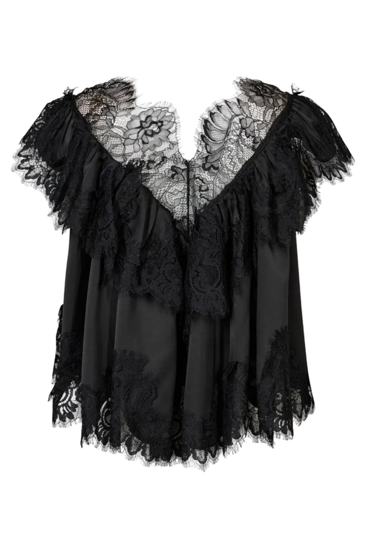 Haute L'Amitié - Sancerre Lace Top Hl10912 - Black Toppe 