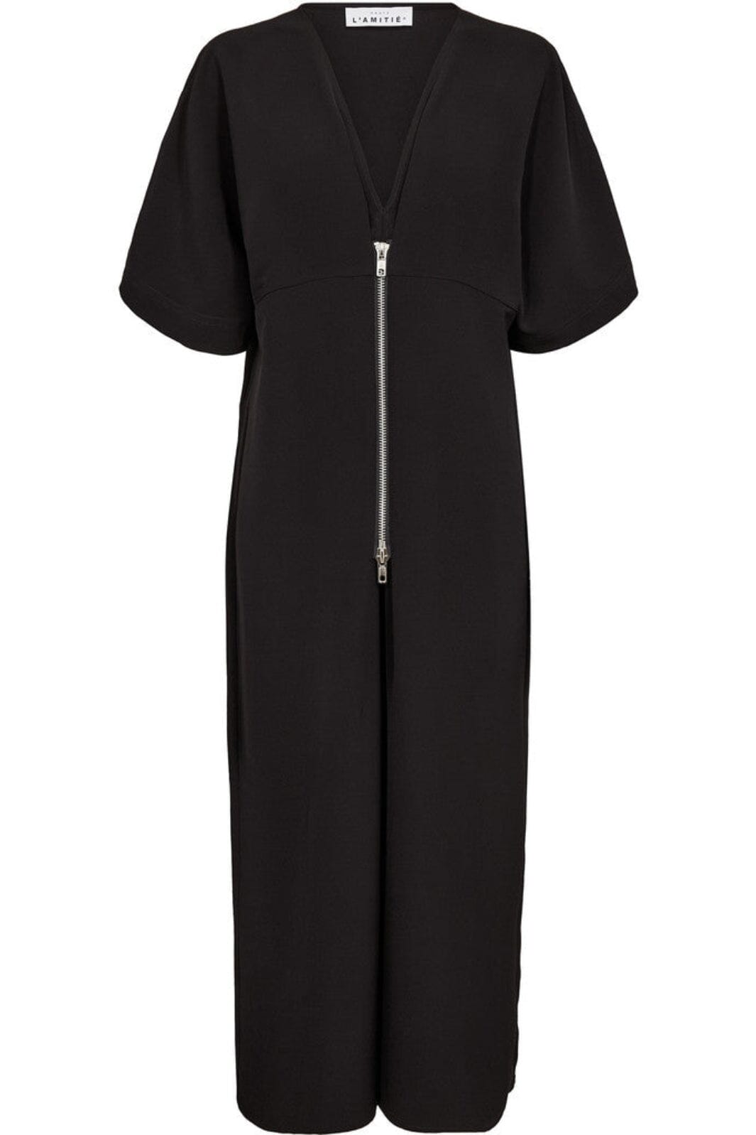 Haute L'Amitié - Satari Zip V Dress HL10512 - Black Kjoler 