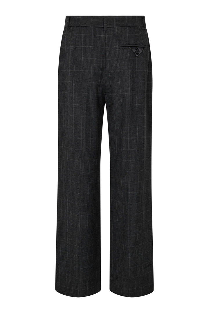 Haute L'Amitié - Smokey Check Plain Pant Hl10917 - Antracit Bukser 