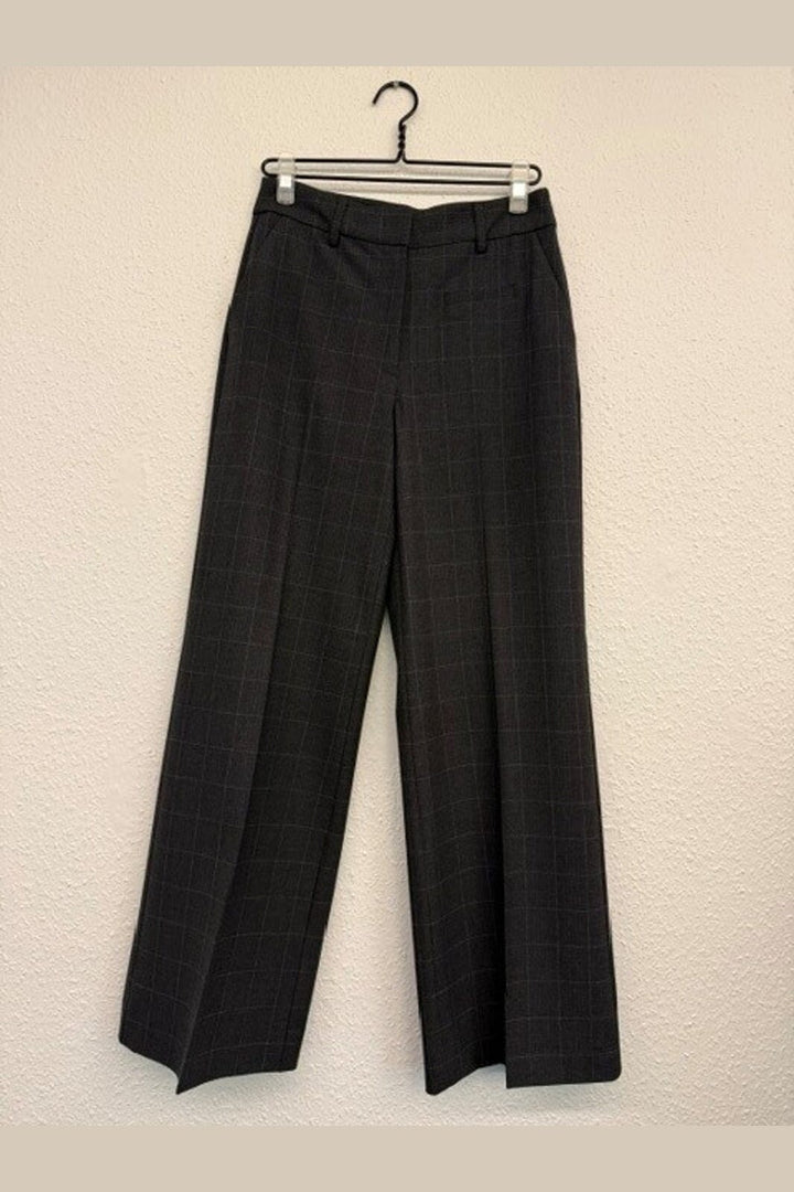 Haute L'Amitié - Smokey Check Plain Pant HL10917 - Antracit