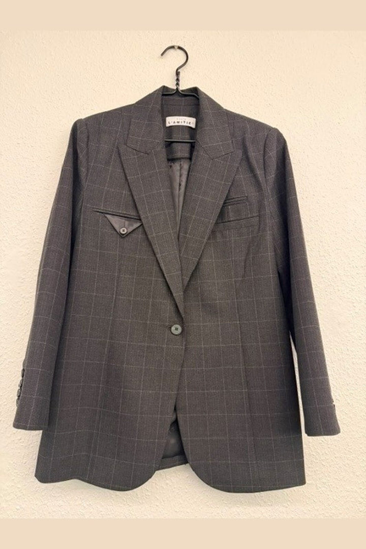 Haute L'Amitié - Smokey Check Single Blazer HL10916 - Antracit
