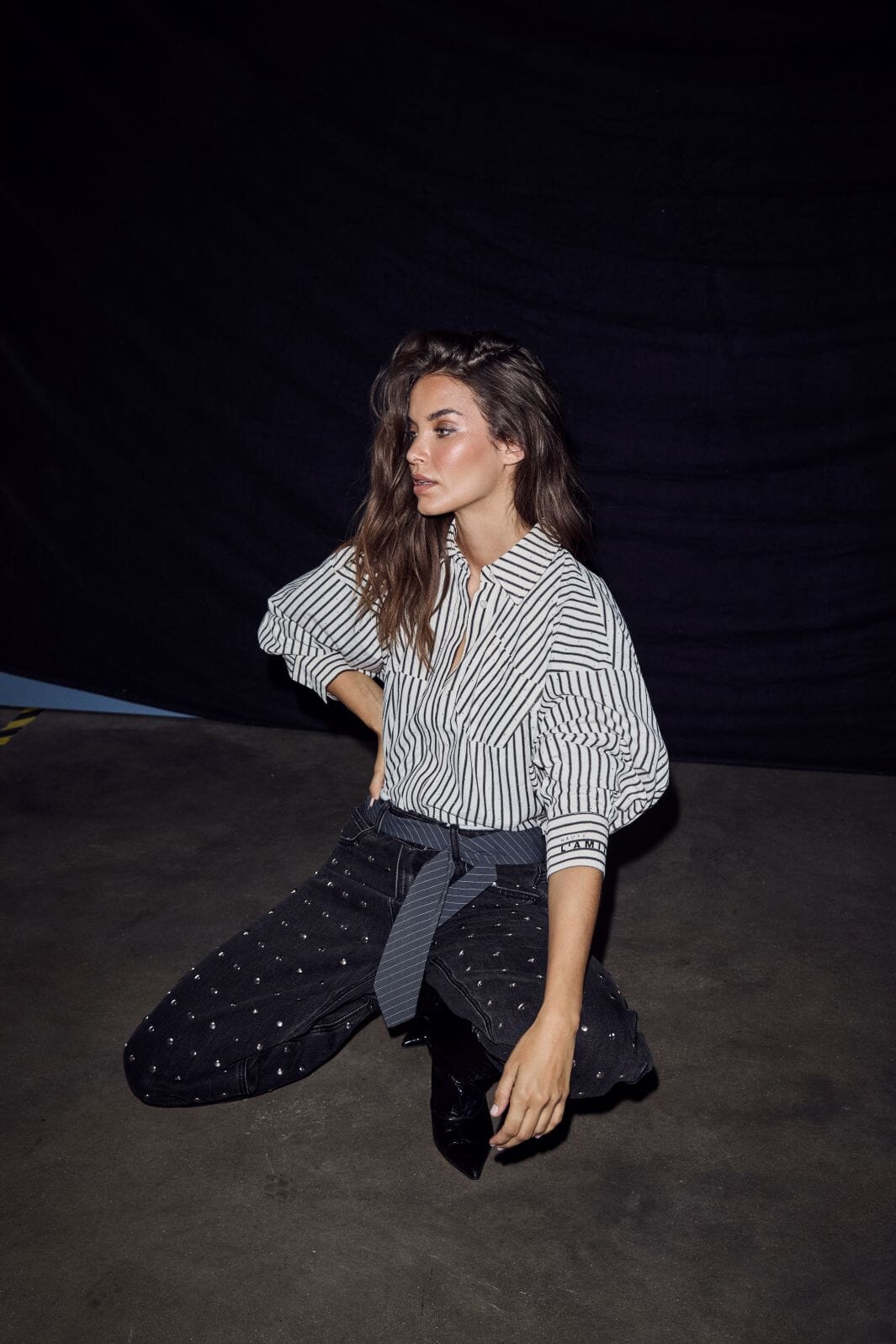 Haute L'Amitié - Stone Crop Pocket Shirt Hl10947 - Black Stripe Skjorter 