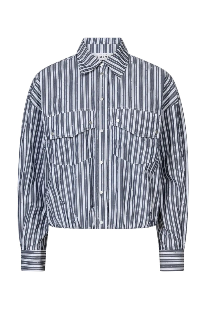 Haute L'Amitié - Stone Crop Pocket Shirt Hl10947 - Black Stripe Skjorter 