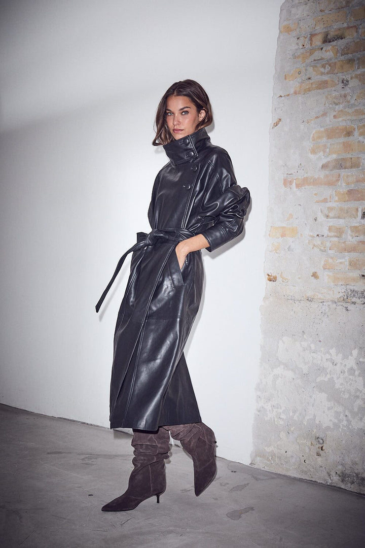 Haute L'Amitié - Sue Leather Trench HL10856 - Black Frakker 