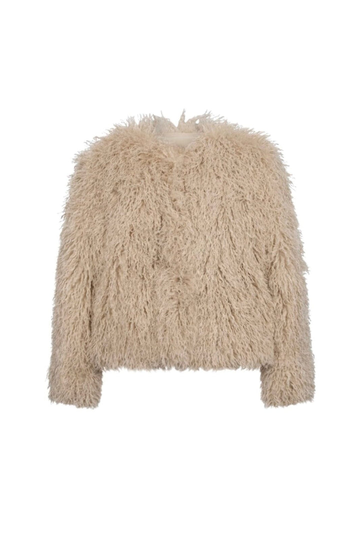 Haute L'Amitié - Tibet Crop Fur Jacket HL10676 - Off-White