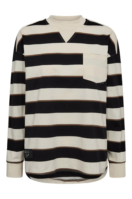 Haute L'Amitié - Veronica Stripe Tee Sweat HL10295 - Offwhite Black