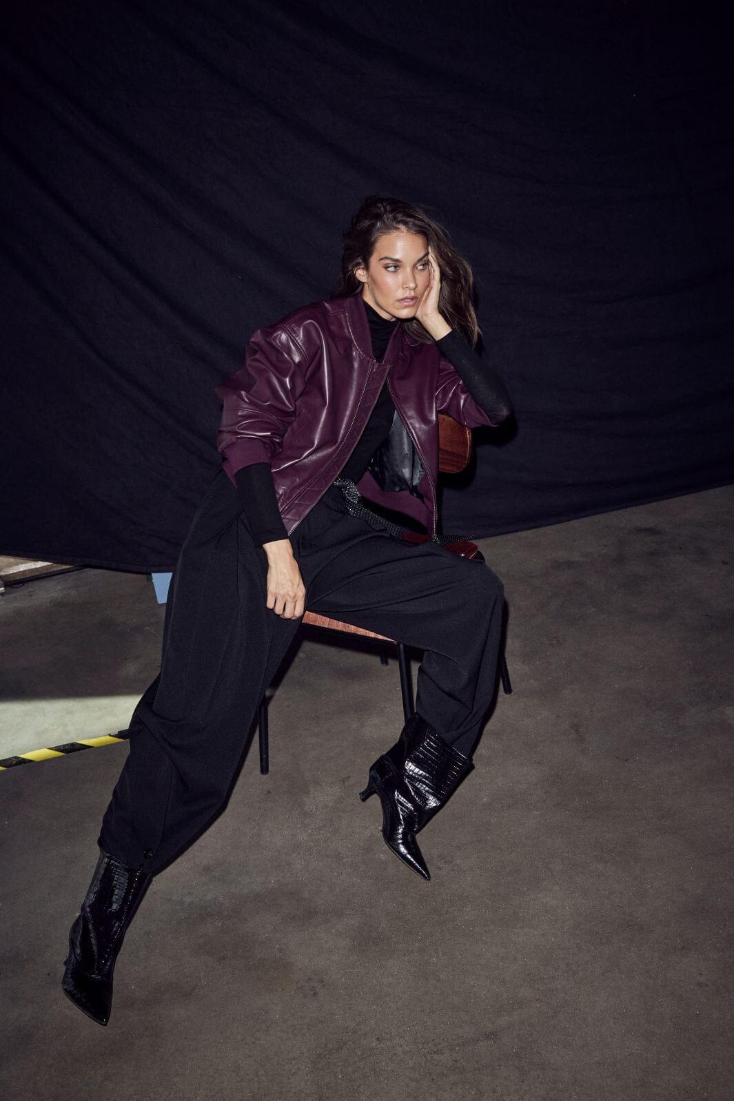Haute L'Amitié - Yasmin Leather Bomber Jacket Hl10996 - Wine Jakker 