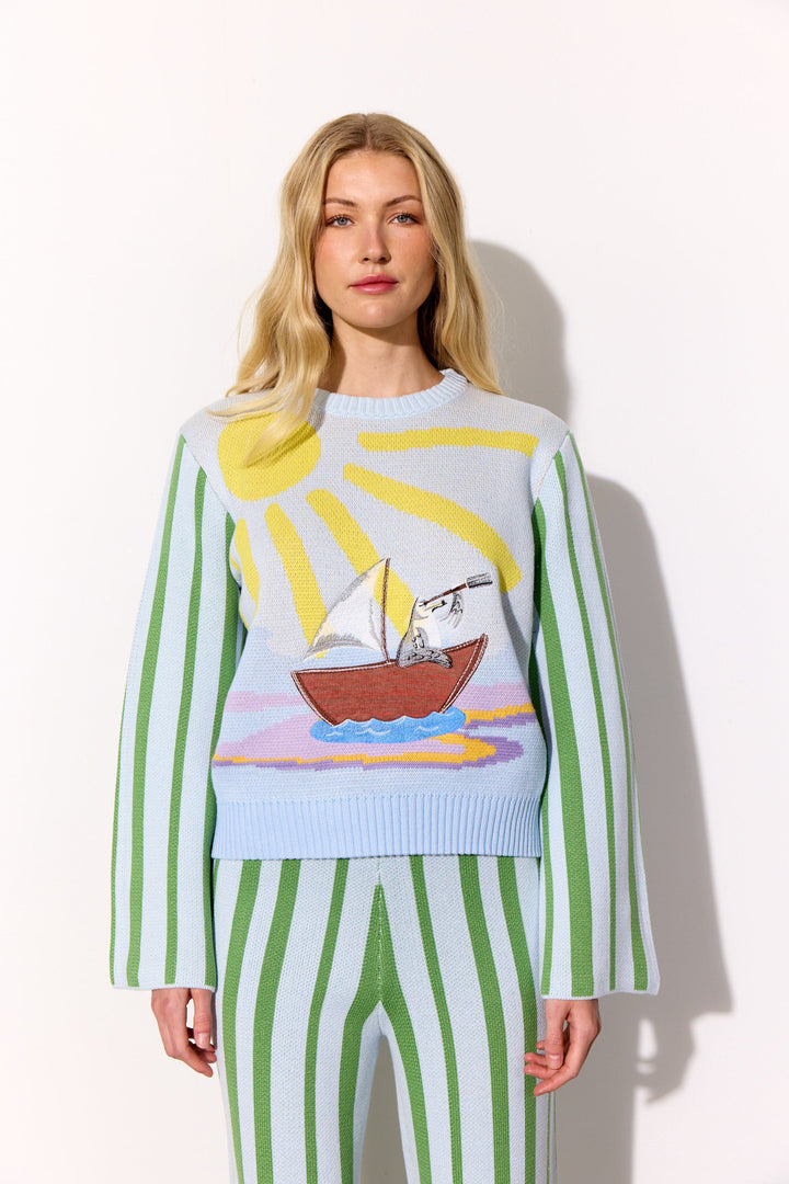 Hunkøn - Bubbles Blouse 26002 - Blue Sea Bluser 