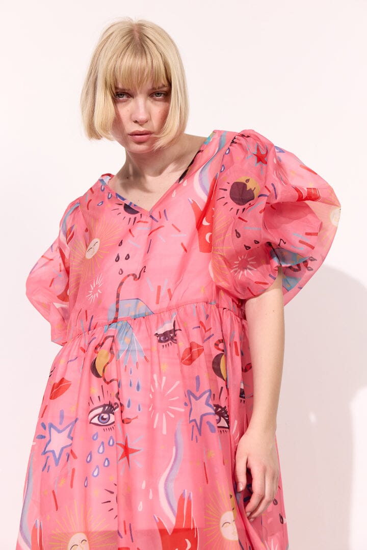 Hunkøn - Carly Dress 25960 - Graffiti Art Print Kjoler 