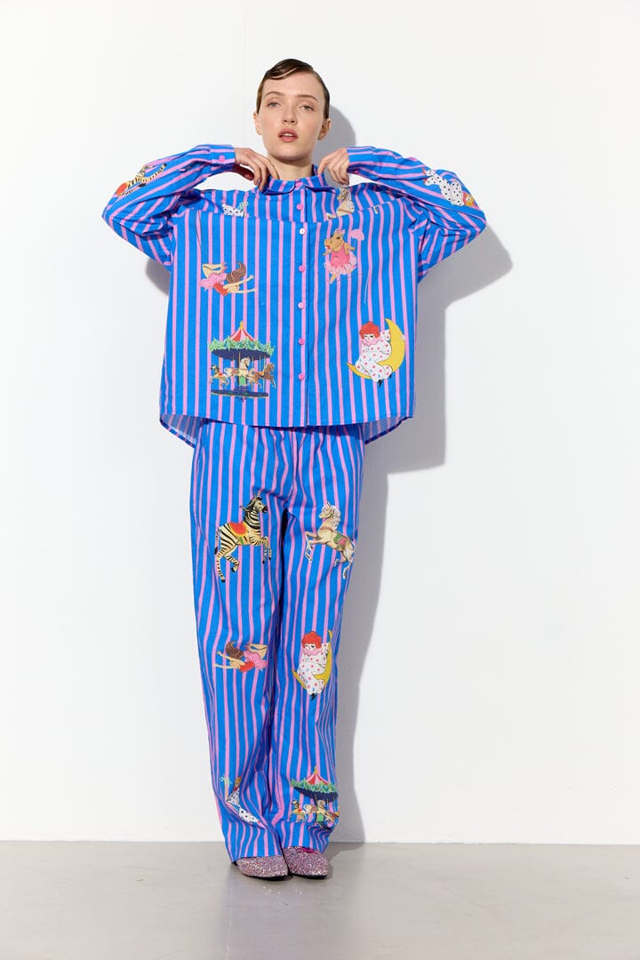 Hunkøn - Cosmia Shirt 26530 - Blue Showstopper Art Print Skjorter 