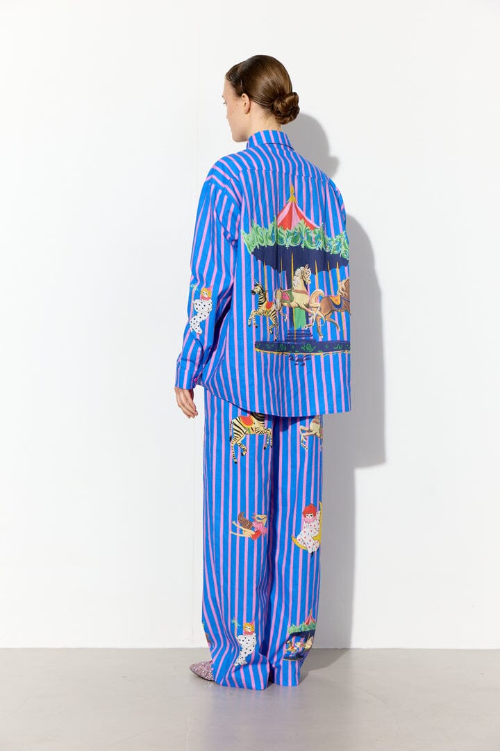 Hunkøn - Cosmia Trousers 26531 - Blue Showstopper Art Print Bukser 