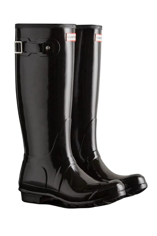 Hunter - Womens Original Tall Gloss Boot Wft1000rglblk - Black Gummistøvler 