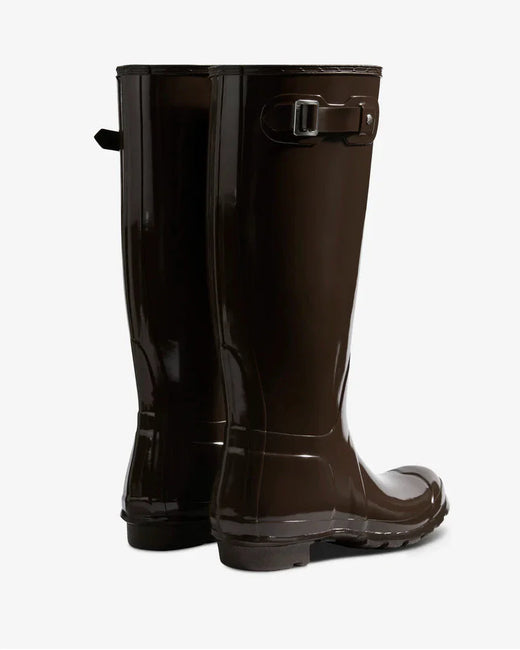 Hunter - Womens Original Tall Gloss Boot Wft1000rglcb - Chocolate Brown Gummistøvler 
