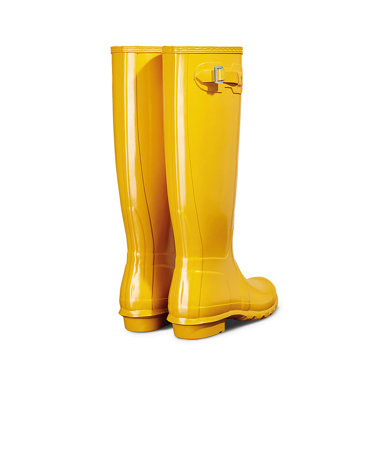 Hunter - Womens Original Tall Gloss Boot Wft1000rglryl - Yellow Gummistøvler 