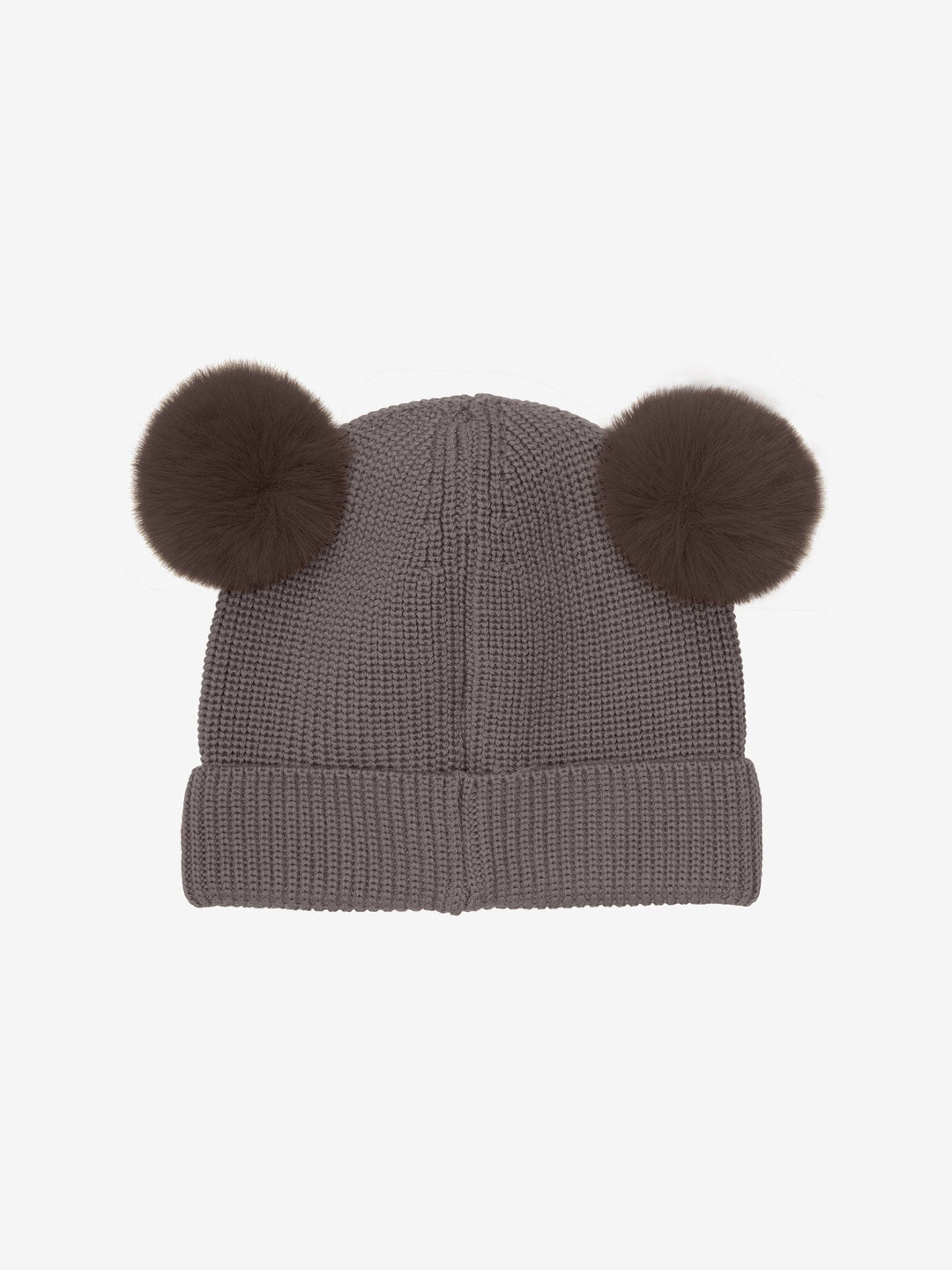 Huttelihut - Beanie Wool Knit Pompoms 460389 - 2152 Brown Melange Huer 