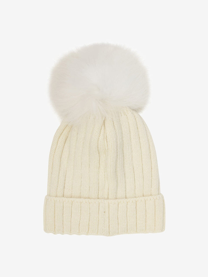 Huttelihut - Hat Knit Alpaca Pompom 460397 - 1801 Tofu Huer 