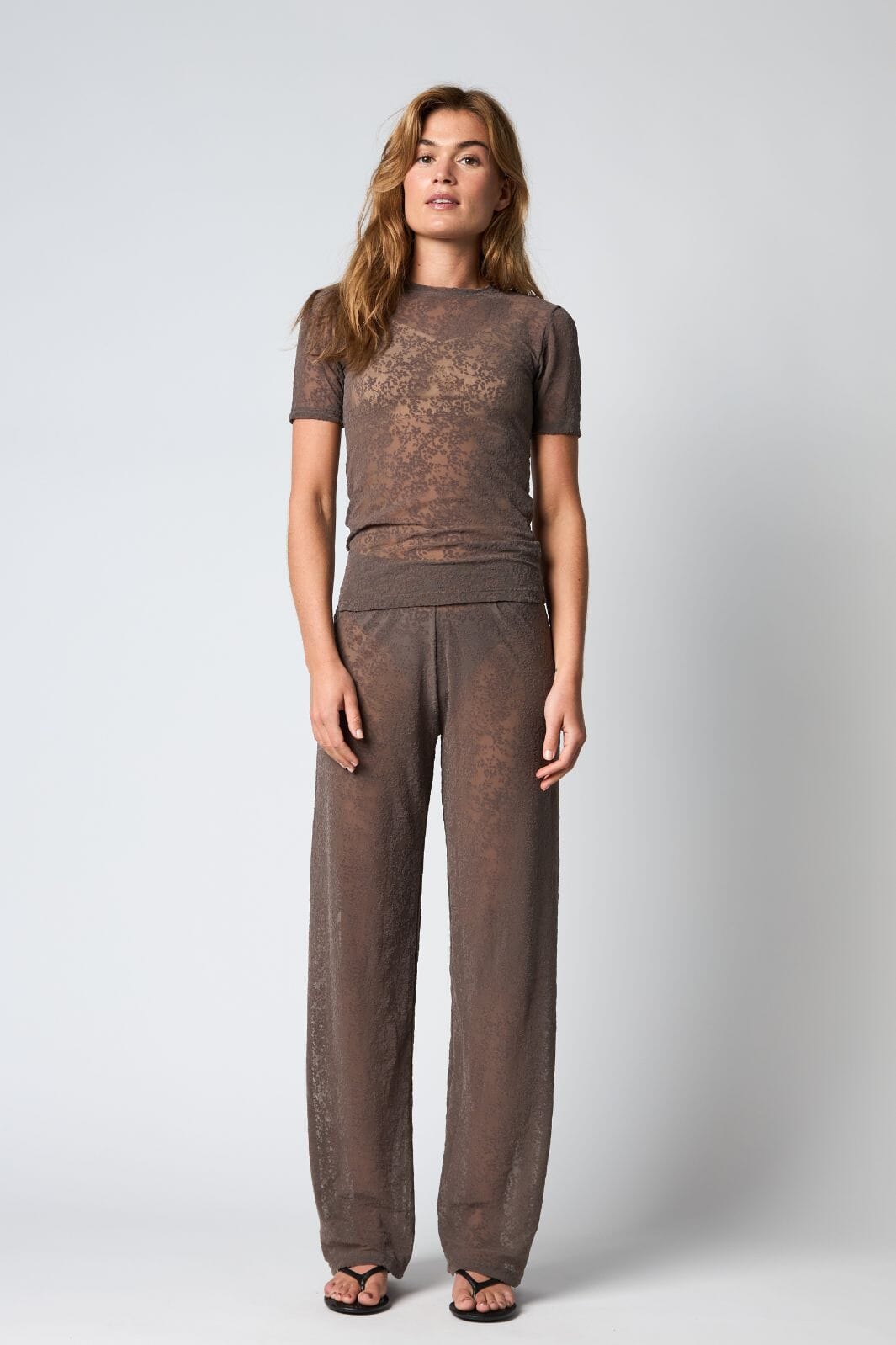 Hype The Detail - Lace Pant 852-21 - 2 - Brun Bukser 